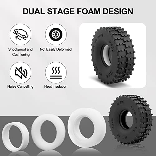 OGRC 1.0 Competition Pin Tires 63 * 21mm RC Tires for SCX24 TRX4M | Dual Stage Foam, Super Soft & Sticky Composite Materials, 1.0" Crawler Tires for 1/18 TRX4M 1/24 Axial SCX24