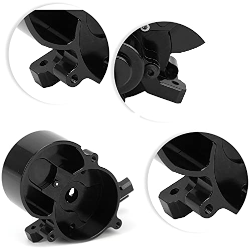 Aluminum Alloy Transmission Case Housing Set, RC Gearbox Housing for GEN8 1/10 RC Car, CNC 6061 - T6 with Hard Anodized Finish and PTFE Coated Gears (Black) - color: Black