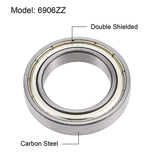 uxcell 6906ZZ Deep Groove Ball Bearings Z2 30mm X 47mm X 9mm Double Shielded Carbon Steel 2pcs - size: 30mmx47mmx9mm