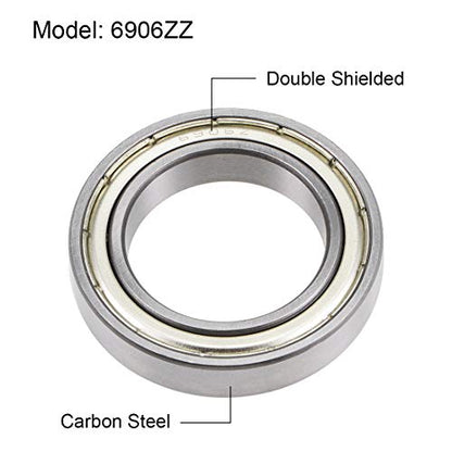 uxcell 6906ZZ Deep Groove Ball Bearings Z2 30mm X 47mm X 9mm Double Shielded Carbon Steel 2pcs - size: 30mmx47mmx9mm