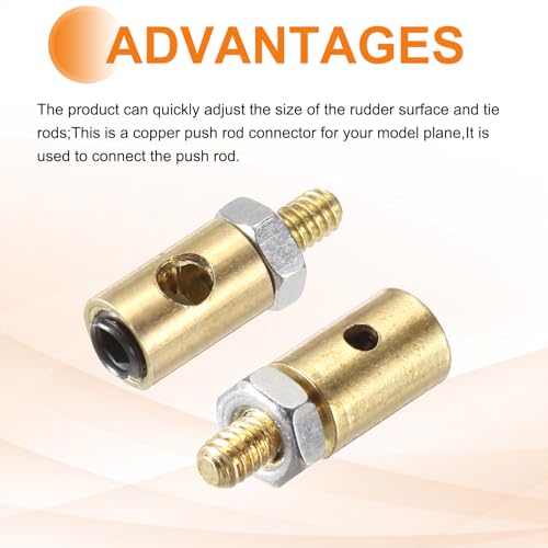 MECCANIXITY Linkage Stoppers Connecting Servo Arm, Push Rod with Nut and Screw for RC Airplane, D4x1.2mm D4x2.1mm 10 Pcs - size: D4x1.2mm; D4x2.1mm