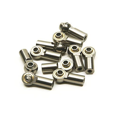 RC-Hub 10Pcs M3 Rod Ends Joint Aluminum M3 Metal Ball End Head Holder Tie for 1/10 RC D90 Axial SCX10 F350 (Titanium)