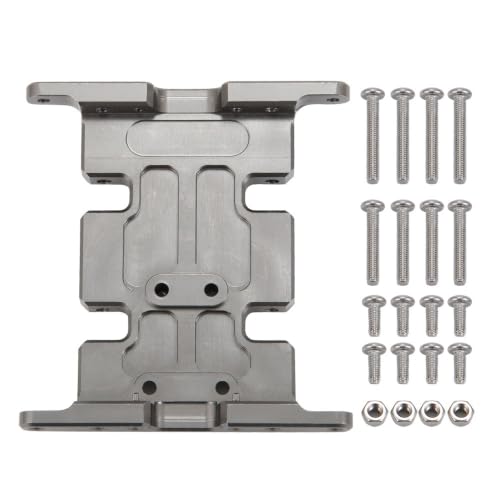 Aluminum Alloy Chassis Center Skid Plate for Axial SCX10 90047 Wrangler 1/10 RC Crawler Car Upgraded Parts - color: Titanium