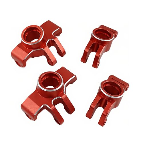 Front Steering Knuckles & Rear Hubs for ARRMA Typhon Granite GROM (Red) | Aluminum,1/14,1/18,380 Brushed,4X4,Monster Truck,Hop-Up Parts,ARA330807,CNC Machined,High Strength - color: Red