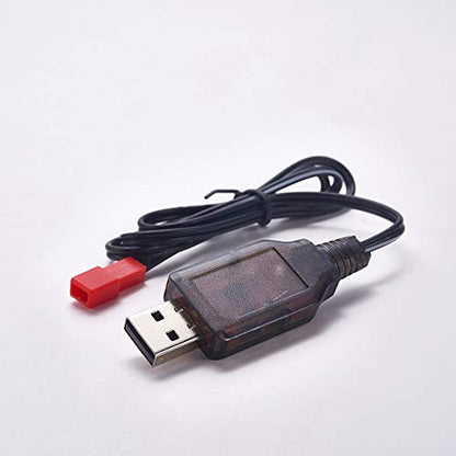 Fielect 2pcs JST-2P USB Charger Cable 4.8v 250MA Output Ni-Cd Ni-Mh Battery Pack for RC Excavator RC Cars - color: 2pcs