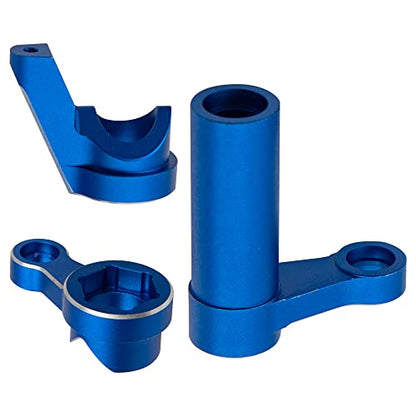 Aluminum Alloy Steering Assembly Servo Saver Set # 9545 Compatible with Traxxas 1/8 Sledge 4WD 95076-4 RC Monster Truck Upgarde Parts (Blue)