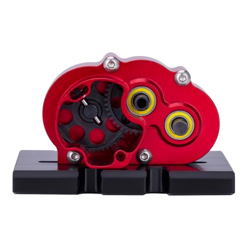 Aluminum Lightweight Gearbox OD-3 Overdrive Transmission for 1/10 RC Crawler Car Axial SCX10 II VS4-10 LCG Chassis Straight Axle (Red) - color: Red