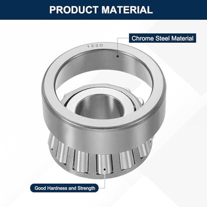 uxcell 1280/20 Tapered Roller Bearing Cone and Cup Set, 0.87" Bore x 2.24" OD x 0.87" Thick, Chrome Steel Taper Bearing Set, ABEC-3 - size: 1280/20