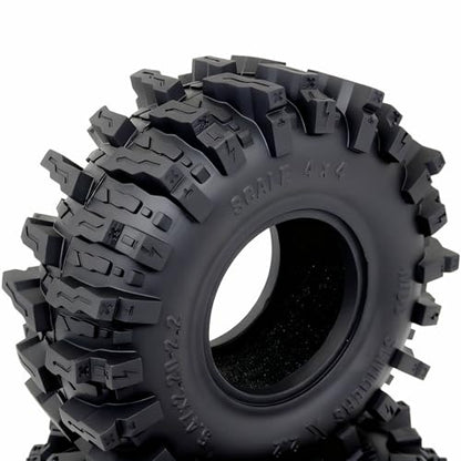 Mud Slingers X T10 2.2 Tires 5.47'' Tall 4-Pack Fits SCX10 Wraith | super soft sticky 2.2'' Crawler tyre, upgrade parts for 1/10 Crawlers Trucks off-road rock crawling RC vehicles - style: T10 ( Super Soft )