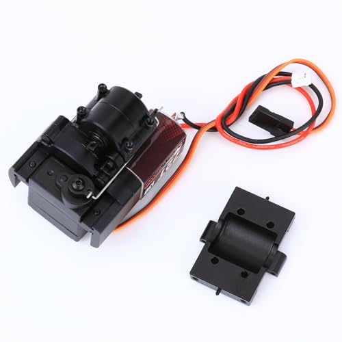 RCAWD Full Metal 2-Speed Transmission Gearbox with Base for FMS 1/18 Crawler Parts(Black - color: Black