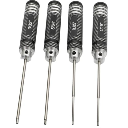 SAE Hex Key Screwdriver Set - 4-Piece Straight Handle Driver 0.05"/5/64"/1/16"/3/32" Hand Steel Allen Wrench Repair Tool for Hobby/RC/Drone/Model Aircraft Maintenance - color: 4pcs Kit