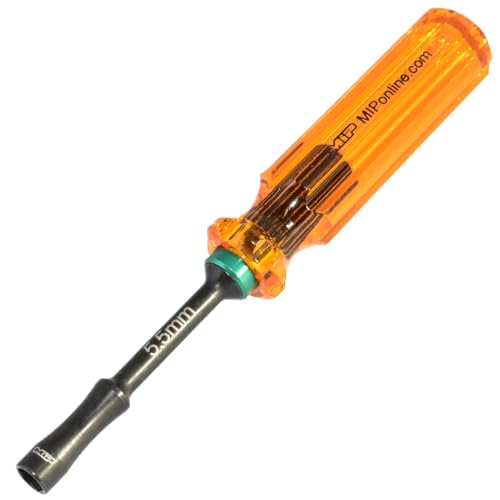MIP 9803 5.5mm Metric Hex Nut Driver RC Tool – Precision Grip Hex Screwdriver with Deep Socket for RC Car Repair, Made 100% in USA - size: 5.5mm