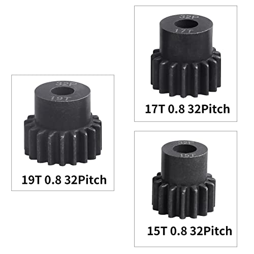 Metal Steel 54T 32P Spur Gear with 15T/17T/19T Pinions Gear Sets Replace 3956 for Traxxas Slash Rustler Stampede E-REVO Summit ST Rally Raptor R T-Maxx 2WD VXL