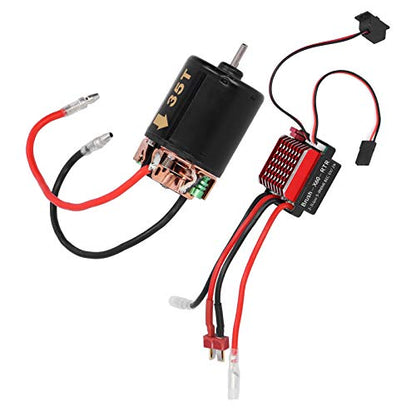 RC Brushed Motor, High Torque 540 Motor with 360A ESC, T Plug Compatible for 1/10 Scale RC Car Off-Road Racing and Hobbyist Upgrades - size: 35T