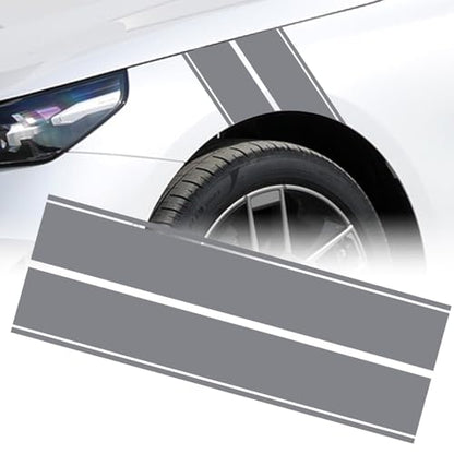 x xotic tech Fender Stripes Hash Marks KK Vinyl Decal Universal for Car Truck Sticker Racing Stripe 11"x23" (Gray) - color: Gray