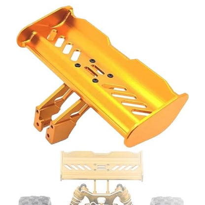 RC Tail Wing Aluminum Tail Wing Rear Spoiler Sturdy 1:14 1:12 Modification Tail Wing Bracket for 144001 124019 144016 4001R, Gold - color: Gold