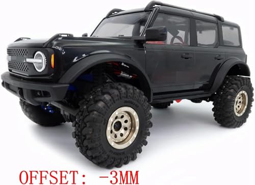 Adjustable Offset 1.0 Beadlock Wheels Champagne Color, Negative & Positive Heavy Rims 21g/Rim for Axial SCX24 90081 Other 1/24 RC Micro Crawler, (4-Pack) - color: Champagne