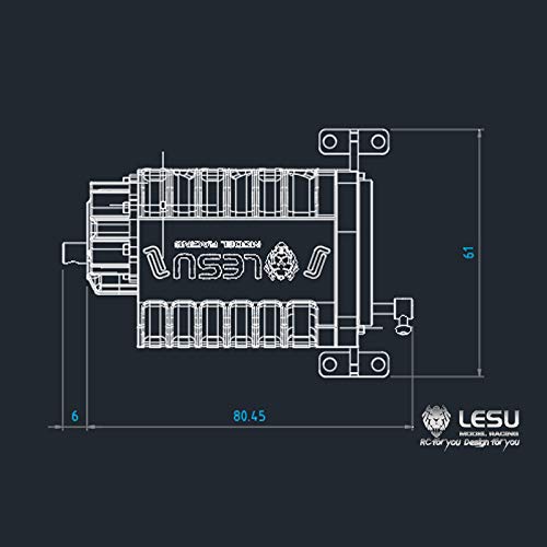 TOUCAN RC HOBBY LESU 3Grade High Torque Gear Box Transmission A 1/14 RC for Tamiya Tractor Truck - size: F-5021-A