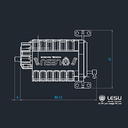 TOUCAN RC HOBBY LESU 3Grade High Torque Gear Box Transmission A 1/14 RC for Tamiya Tractor Truck - size: F-5021-A