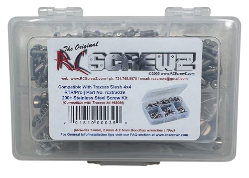 TRA039 - Compatible with Traxxas Slash 4x4 Stainless Steel Screw Kit