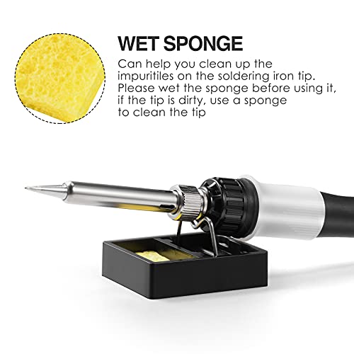 60W Adjustable Temperature Soldering Iron Kit, 8-in-1 Solder Kit Electronics with ON/Off Switch, 5 Soldering Tips, Solder Wire, Stand, Welding Tool for Soldering and Repair