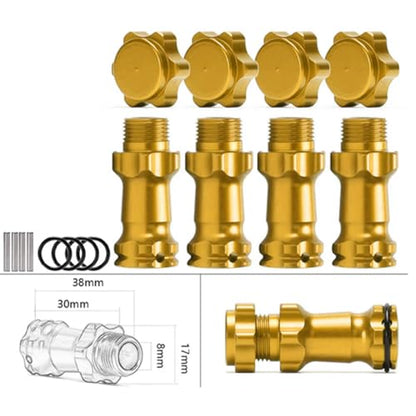 Aluminum 17mm Wheel Hub Hex 30MM Extension Adapter with Pins + O Ring for 1/8 HSP RC Hobby Car Buggy Monster Truck 2 Sets(Yellow) - color: Yellow