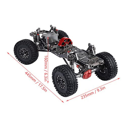 Brilluxa RC Crawler Chassis, Aluminum Alloy Carbon Fiber Ladder Frame and Chassis Rail Kit Compatible with Axial SCX10 RC Car, 313mm Wheelbase Rock Crawler Truck Upgrade Parts
