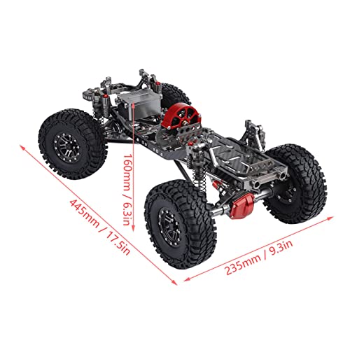 Brilluxa RC Crawler Chassis, Aluminum Alloy Carbon Fiber Ladder Frame and Chassis Rail Kit Compatible with Axial SCX10 RC Car, 313mm Wheelbase Rock Crawler Truck Upgrade Parts