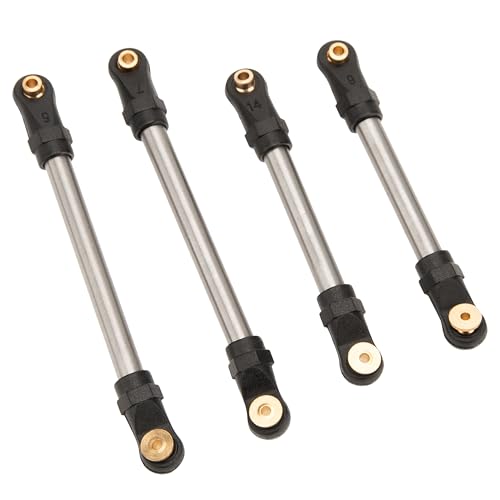MEUS Racing SCX24 Links Double Bent Links High Clearance Chassis Links Set for Axial SCX24 C10 Bronco Wrangler 1/24 RC Crawler (Titanium Alloy) - color: Titanium Alloy