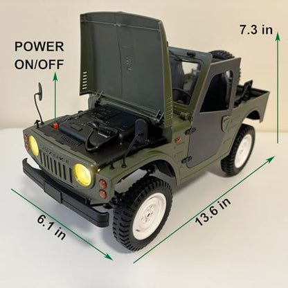 WPLDEWAN WPL C84 RC Rock Crawler RC Truck 4x4 Jimny RTR Remote Control Truck Off Road 1/10 Scale All Terrain Hobby Car with 370 Motor Proportional Throttle Steering Leaf Spring Chassis
