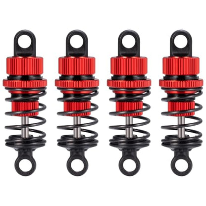 Aluminum RC Front & Rear Oil Filled Shock Absorber 50mm/52mm Adjustable Damper Set Compatible with Tamiya M03 M04 M05 M06 1:10 On Road Car Upgrades Replace Parts (Red, 50mm) - color: Red, size: 50mm