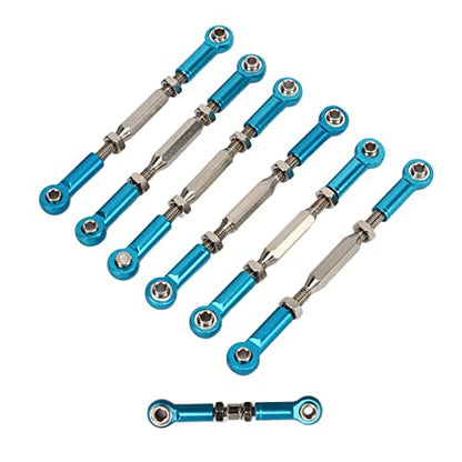 RC Car Push Rod Set, Aluminum Alloy Adjustable Turnbuckle Rod Linkage Upgrade Parts for Slash 1/10 Short Course (Blue) - color: Blue