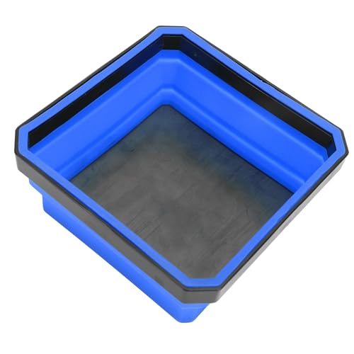Semme Portable Magnetic Parts Tool Tray Silicone for Screws Bolts Nuts Washers and Collapsible in Red (Blue) - color: Blue