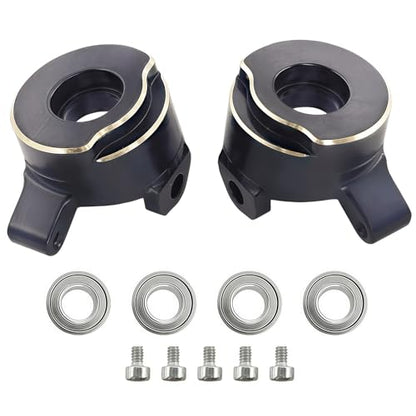 Brass Steering Knuckles Set for Axial SCX30 1/30 RC Crawler, Left & Right Pair with Bearings and Screws, 11.7g