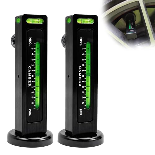 BARTOO Magnetic Camber Caster Pillar Gauge Aluminum Wheel Alignment Tool | Aluminum Alloy, 2-Pack, Magnetic Mount, Adjustable -5° to +5°, Fits Cars Trucks RVs Tire Repair, Black - size: 2 Pack - Black