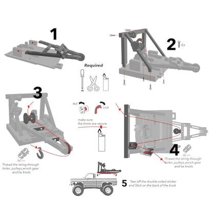 Wrecker Truck Bed Upgrade Parts for trx4m 1/18 Scale K10 / F-150 (No Vehicle Included) RC Truck Crawler (Black) - color: Black