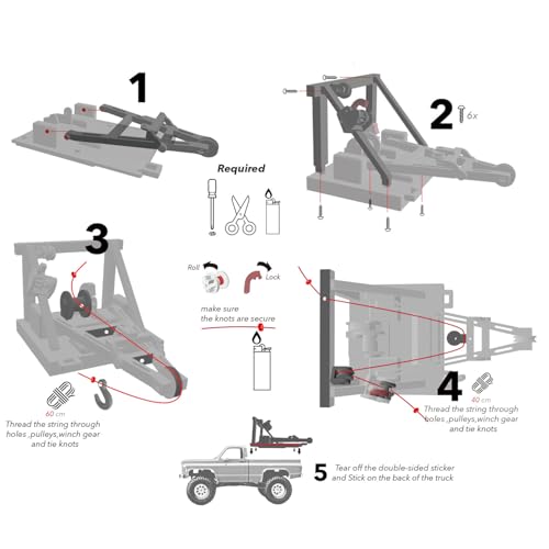 Wrecker Truck Bed Upgrade Parts for trx4m 1/18 Scale K10 / F-150 (No Vehicle Included) RC Truck Crawler (Silver) - color: Silver