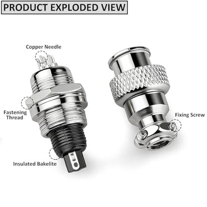 Clyxgs 5-Core Aviation Plug Connector Male Female 12mm Panel Mount Metal Wire Adapter Waterproof Cap 10PCS - style: GX12-5-10