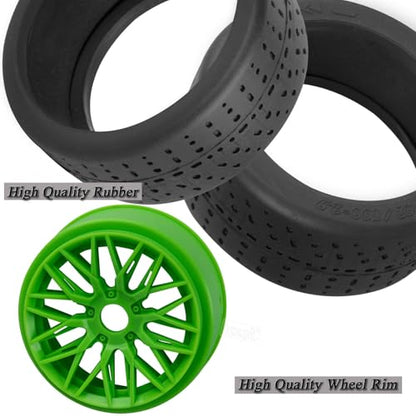 RC Rubber Wheels Tires for 1/8 Typhon 6S BLX,1/7 Infraction 6S BLX,Limitless,4PCS Highway Wheels Soft Tires Truck Tire Highway Tires,Green - color: Green(4pcs)