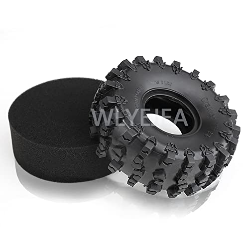 4PCS 2.2" RC Rubber Tires 150mm Crawler Tire with Foam Inserts Compatibale for 1/10 RC Crawler Axial SCX10 RR10 90053 AX10 Wraith 90056 90045
