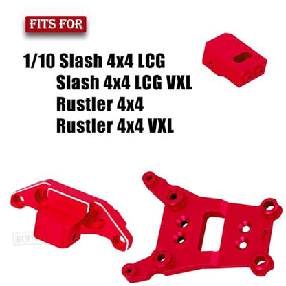 RC Aluminum Chassis Brace Upgrades Part for 1/10 Slash 4wd LCG,Slash 4x4 LCG VXL,Rustler 4wd,Rustler 4x4 VXL,Chassis Brace Heavy Duty Hops up,Red - color: Red - (Upgrades)