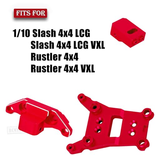 RC Aluminum Chassis Brace Upgrades Part for 1/10 Slash 4wd LCG,Slash 4x4 LCG VXL,Rustler 4wd,Rustler 4x4 VXL,Chassis Brace Heavy Duty Hops up,Red - color: Red - (Upgrades)