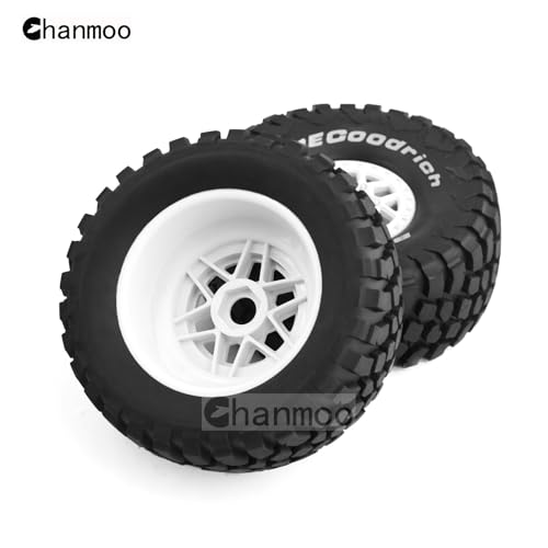 1/8 RC Short Course Truck Tires And Wheels 17mm Hex OD 140mm 1/7 All Terrain Off Road Tyres For 1:7 1:8 RC Buggy Truck Car HSP TRAXXAS UDR DF7 FS Atom ARRMA Mojave YK4072 DF7 4PCS (White) - color: White