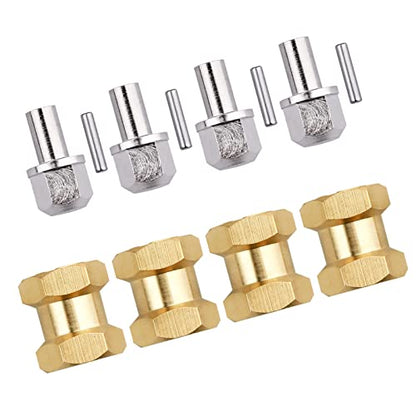 Brass 12mm Wheel Spacer Wheel Hubs Extension Drive Adapter for Axial SCX10 & SCX10 II 1/10 RC Crawler (15mm) - size: 15mm