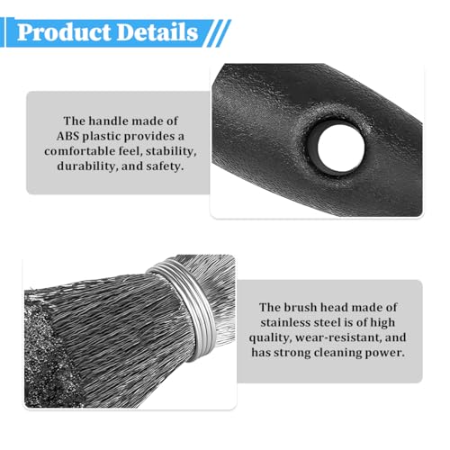 2PCS Injector Sleeve Cup Bore Seat Cleaning Brush Kit, Steel OEM# AP0084 AP0085 3252 Vehicle Fuel Brush with Handle, Auto Replacement Accessory, Compatible with T444E DT466 VT365