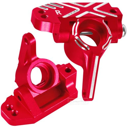 RC Caster Block Set Upgrades Part for 1/10 2WD Slash/Rustler/Stampede 2WD/Bandit 2WD VXL,Aluminium Left Right Caster Blocks,Front Steering Block,Rear Stub Axle Carriers,Red
