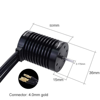 Aluminum Waterproof Brushless Motor F540 4370KV w/60A ESC Combo Set Upgrade Parts for 1/10 1/12 RC Car