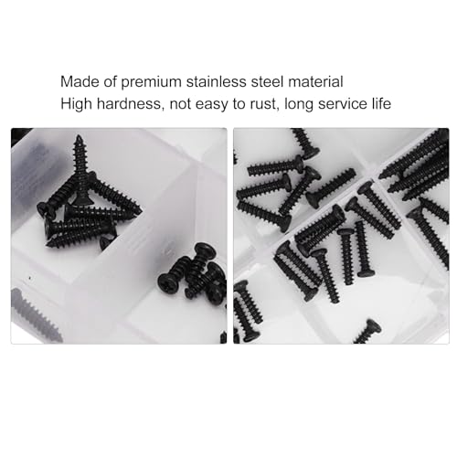 100Pcs RC Car Screws Box Kit, M2.3 M2.6 Repair Tool Accessory Screws Assortment Set with Storage Box Stainless Steel Hardware Fasteners for MJX16208 16207 16210 1/16 Brushless RC Car
