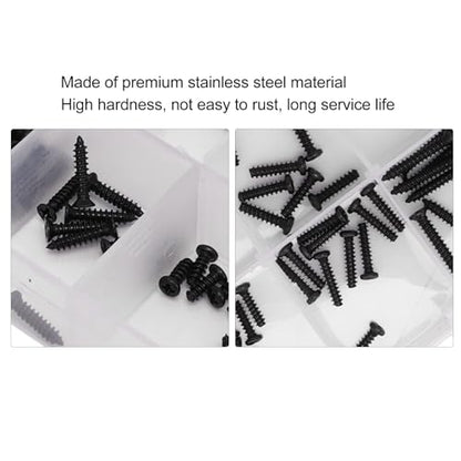 100Pcs RC Car Screws Box Kit, M2.3 M2.6 Repair Tool Accessory Screws Assortment Set with Storage Box Stainless Steel Hardware Fasteners for MJX16208 16207 16210 1/16 Brushless RC Car