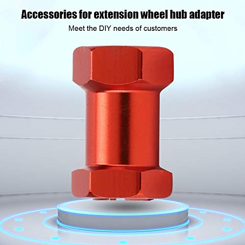 Generic 20mm Extension Wheel Hub Hex Drive Adapter, Durable Aluminium Alloy, Easy Install for 1/10 RC Drift Cars, 4PCS, SilverRedBlack (Red) - color: Red